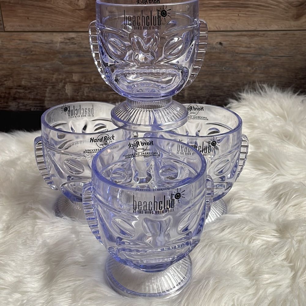 Hard Rock Hotel Beach Club Goblets Drinkware, Set Of 4, Light Purple